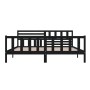 Black solid wood bed frame 200x200 cm by vidaXL, Beds and slatted bases - Ref: Foro24-3101177, Price: 225,99 €, Discount: %