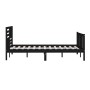 Black solid wood bed frame 200x200 cm by vidaXL, Beds and slatted bases - Ref: Foro24-3101177, Price: 225,99 €, Discount: %