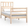 Solid wood bed frame 100x200 cm by vidaXL, Beds and slatted bases - Ref: Foro24-3101078, Price: 107,02 €, Discount: %