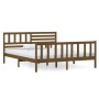 Estructura de cama de madera maciza marrón miel 140x190 cm de vidaXL, Camas y somieres - Ref: Foro24-3101136, Precio: 191,85 ...