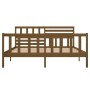 Estructura de cama de madera maciza marrón miel 140x190 cm de vidaXL, Camas y somieres - Ref: Foro24-3101136, Precio: 191,85 ...