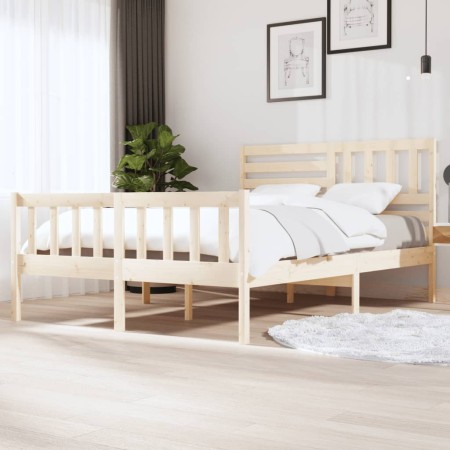 Solid wood bed frame 150x200 cm by vidaXL, Beds and slatted bases - Ref: Foro24-3101158, Price: 158,81 €, Discount: %