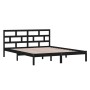 Estructura cama doble pequeña madera maciza negro 120x190 cm de vidaXL, Camas y somieres - Ref: Foro24-3101192, Precio: 160,9...