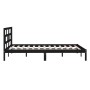 Estructura cama doble pequeña madera maciza negro 120x190 cm de vidaXL, Camas y somieres - Ref: Foro24-3101192, Precio: 160,9...