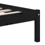 Estructura cama doble pequeña madera maciza negro 120x190 cm de vidaXL, Camas y somieres - Ref: Foro24-3101192, Precio: 160,9...