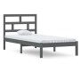 Estructura de cama individual madera maciza gris 90x190 cm de vidaXL, Camas y somieres - Ref: Foro24-3101185, Precio: 132,99 ...