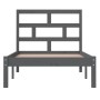 Estructura de cama individual madera maciza gris 90x190 cm de vidaXL, Camas y somieres - Ref: Foro24-3101185, Precio: 132,99 ...