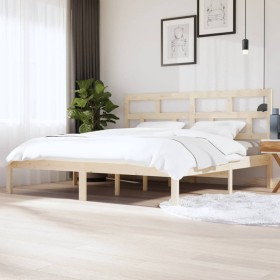 Estructura de cama de madera maciza de pino 200x200 cm de vidaXL, Camas y somieres - Ref: Foro24-3101238, Precio: 132,81 €, D...