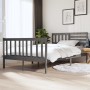 Estructura de cama doble madera maciza gris 135x190 cm de vidaXL, Camas y somieres - Ref: Foro24-3101130, Precio: 161,69 €, D...