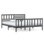 Estructura de cama doble madera maciza gris 135x190 cm de vidaXL, Camas y somieres - Ref: Foro24-3101130, Precio: 161,99 €, D...