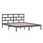 Solid gray pine wood bed frame 160x200 cm by vidaXL, Beds and slatted bases - Ref: Foro24-3101230, Price: 162,99 €, Discount: %