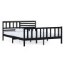 Estructura de cama de madera maciza negra 120x200 cm de vidaXL, Camas y somieres - Ref: Foro24-3101152, Precio: 191,23 €, Des...