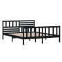 Estructura de cama de madera maciza negra 120x200 cm de vidaXL, Camas y somieres - Ref: Foro24-3101152, Precio: 191,23 €, Des...