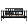 Black solid wood bed frame 120x200 cm by vidaXL, Beds and slatted bases - Ref: Foro24-3101152, Price: 188,13 €, Discount: %