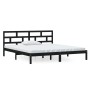 Estructura de cama de madera maciza de pino negro 140x190 cm de vidaXL, Camas y somieres - Ref: Foro24-3101202, Precio: 164,3...