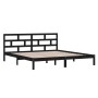 Estructura de cama de madera maciza de pino negro 140x190 cm de vidaXL, Camas y somieres - Ref: Foro24-3101202, Precio: 164,3...