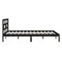 Solid black pine wood bed frame 140x190 cm by vidaXL, Beds and slatted bases - Ref: Foro24-3101202, Price: 164,32 €, Discount: %