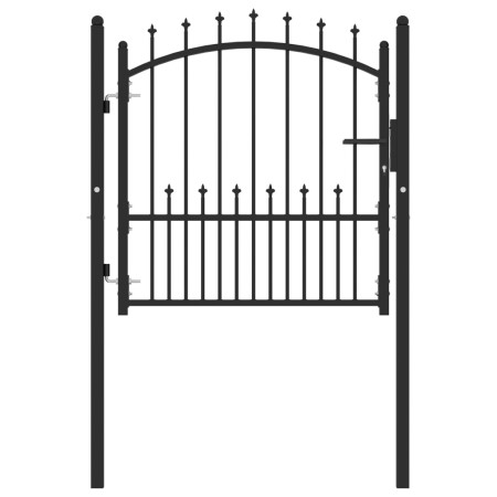 Black steel fence gate with spikes 100x100 cm by vidaXL, garden gates - Ref: Foro24-146398, Price: 175,22 €, Discount: %