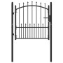 Black steel fence gate with spikes 100x100 cm by vidaXL, garden gates - Ref: Foro24-146398, Price: 175,22 €, Discount: %