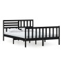 Black solid wood bed frame 140x200 cm by vidaXL, Beds and slatted bases - Ref: Foro24-3101157, Price: 205,91 €, Discount: %