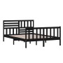 Black solid wood bed frame 140x200 cm by vidaXL, Beds and slatted bases - Ref: Foro24-3101157, Price: 205,91 €, Discount: %