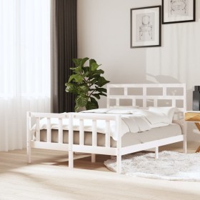 Solid white pine wood bed frame 120x200 cm by vidaXL, Beds and slatted bases - Ref: Foro24-3101344, Price: 142,53 €, Discount: %