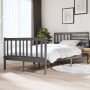 Estructura de cama de madera maciza gris 120x190 cm de vidaXL, Camas y somieres - Ref: Foro24-3101125, Precio: 178,89 €, Desc...