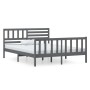 Estructura de cama de madera maciza gris 120x190 cm de vidaXL, Camas y somieres - Ref: Foro24-3101125, Precio: 178,89 €, Desc...