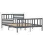 Estructura de cama de madera maciza gris 120x190 cm de vidaXL, Camas y somieres - Ref: Foro24-3101125, Precio: 178,89 €, Desc...