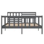 Estructura de cama de madera maciza gris 120x190 cm de vidaXL, Camas y somieres - Ref: Foro24-3101125, Precio: 178,89 €, Desc...