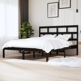 Estructura de cama de madera maciza negra super king 180x200 cm de vidaXL, Camas y somieres - Ref: Foro24-3101237, Precio: 19...