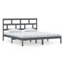 Estructura de cama de madera maciza gris super king 180x200 cm de vidaXL, Camas y somieres - Ref: Foro24-3101235, Precio: 175...