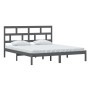 Estructura de cama de madera maciza gris super king 180x200 cm de vidaXL, Camas y somieres - Ref: Foro24-3101235, Precio: 175...