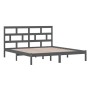 Estructura de cama de madera maciza gris super king 180x200 cm de vidaXL, Camas y somieres - Ref: Foro24-3101235, Precio: 175...