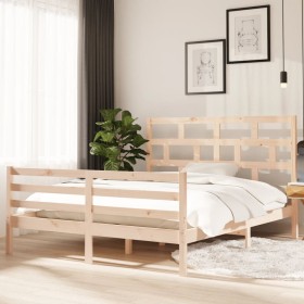 Estructura de cama de madera maciza de pino 160x200 cm de vidaXL, Camas y somieres - Ref: Foro24-3101293, Precio: 144,99 €, D...