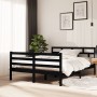 Solid black pine wood bed frame 140x190 cm by vidaXL, Beds and slatted bases - Ref: Foro24-3101267, Price: 165,19 €, Discount: %