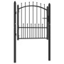 Black steel fence gate with spikes 100x100 cm by vidaXL, garden gates - Ref: Foro24-146398, Price: 175,22 €, Discount: %