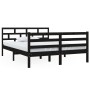 Solid black pine wood bed frame 140x190 cm by vidaXL, Beds and slatted bases - Ref: Foro24-3101267, Price: 165,19 €, Discount: %