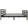 Estructura de cama de madera maciza de pino negro 140x190 cm de vidaXL, Camas y somieres - Ref: Foro24-3101267, Precio: 165,1...