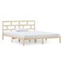 Small solid wood double bed frame 120x190 cm by vidaXL, Beds and slatted bases - Ref: Foro24-3101188, Price: 111,21 €, Discou...