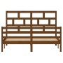 Honey brown solid pine wood bed frame 160x200 cm by vidaXL, Beds and slatted bases - Ref: Foro24-3101296, Price: 173,32 €, Di...