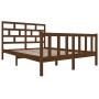 Honey brown solid pine wood bed frame 140x200 cm by vidaXL, Beds and slatted bases - Ref: Foro24-3101351, Price: 169,58 €, Di...