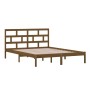 Honey brown solid wood bed frame 150x200 cm by vidaXL, Beds and slatted bases - Ref: Foro24-3101226, Price: 158,29 €, Discoun...