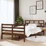 Honey brown solid wood double bed frame 120x190 cm by vidaXL, Beds and slatted bases - Ref: Foro24-3101256, Price: 164,45 €, ...