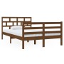 Estructura de cama doble madera maciza marrón miel 120x190 cm de vidaXL, Camas y somieres - Ref: Foro24-3101256, Precio: 160,...