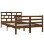 Estructura de cama doble madera maciza marrón miel 120x190 cm de vidaXL, Camas y somieres - Ref: Foro24-3101256, Precio: 160,...