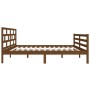 Estructura de cama doble madera maciza marrón miel 120x190 cm de vidaXL, Camas y somieres - Ref: Foro24-3101256, Precio: 160,...