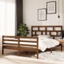 Estructura de cama madera maciza King marrón miel 150x200 cm de vidaXL, Camas y somieres - Ref: Foro24-3101291, Precio: 159,8...