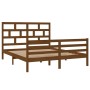 Estructura de cama madera maciza King marrón miel 150x200 cm de vidaXL, Camas y somieres - Ref: Foro24-3101291, Precio: 159,8...