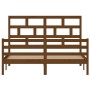 Estructura de cama madera maciza King marrón miel 150x200 cm de vidaXL, Camas y somieres - Ref: Foro24-3101291, Precio: 159,8...